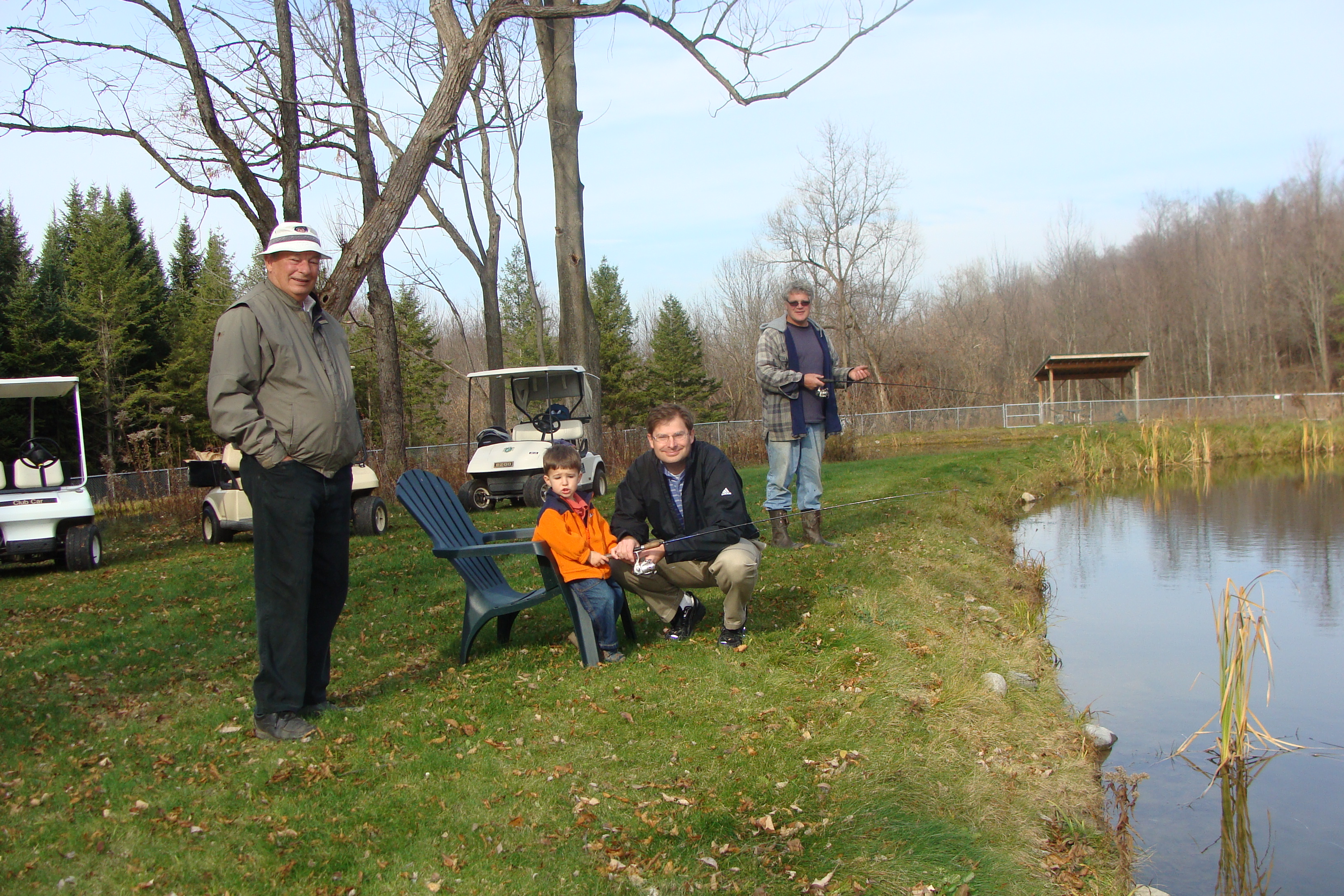 A group of people fishing